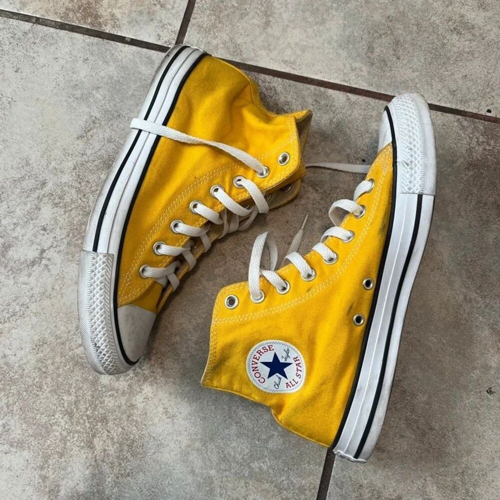Converse Chuck Taylor All Star High Top Lemon Yellow Shoes Size Men 8 Women 10